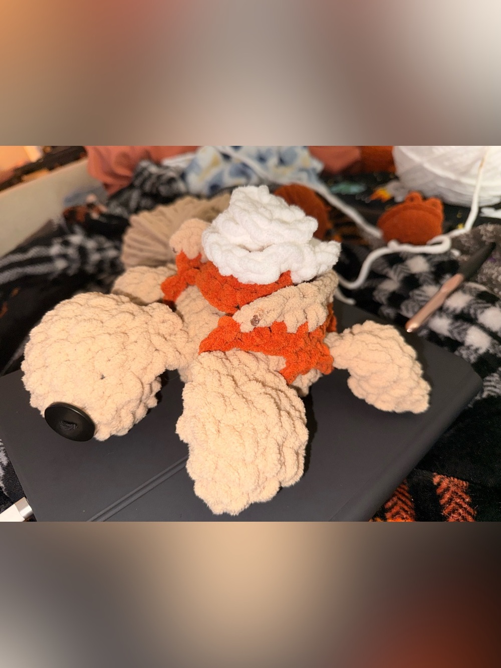 Crochet plush turtle w/ removable shell